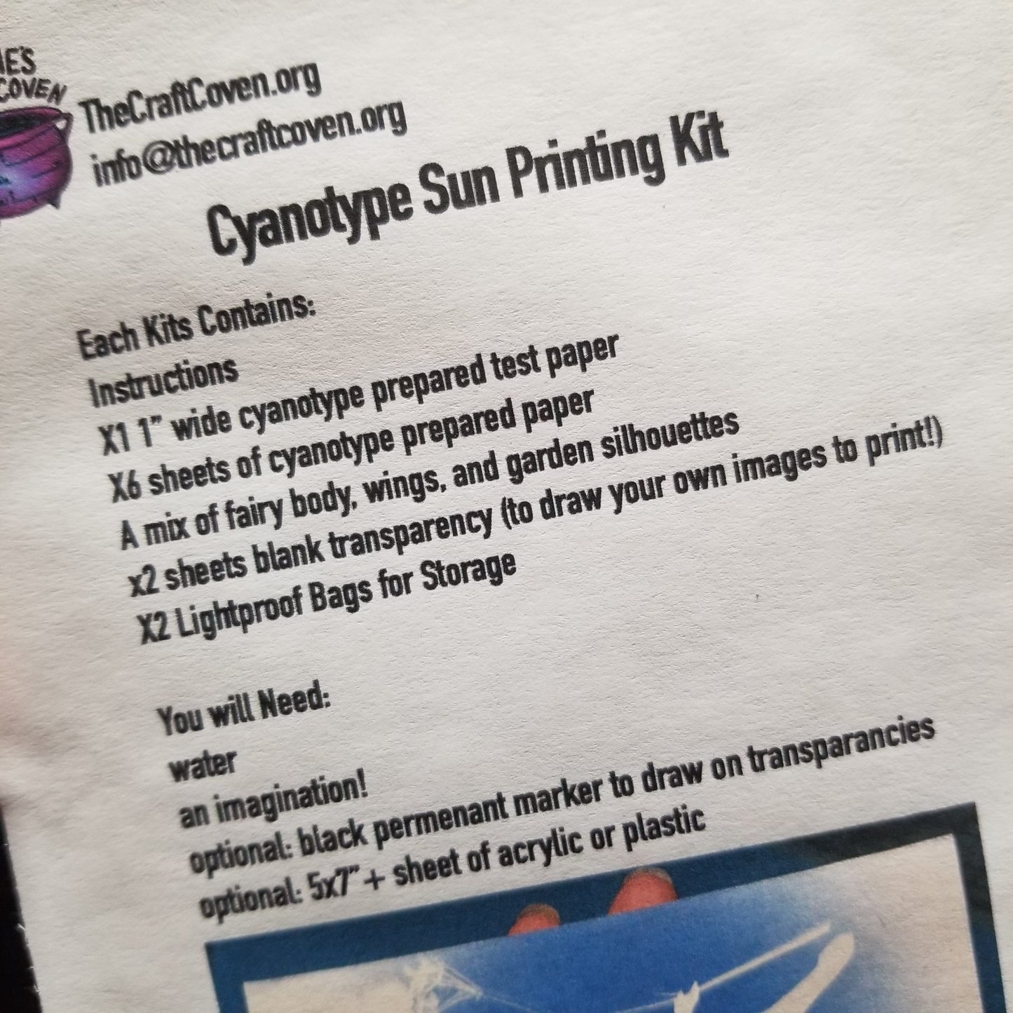 Cyanotype Sun Printing Kit CRAFT KIT
