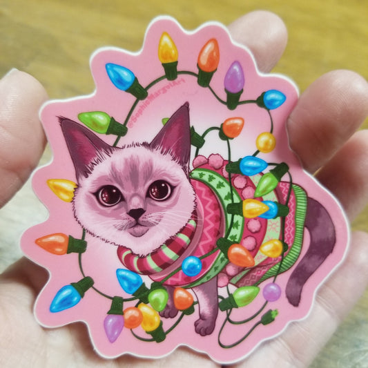 Holiday Lights Cat STiCKER