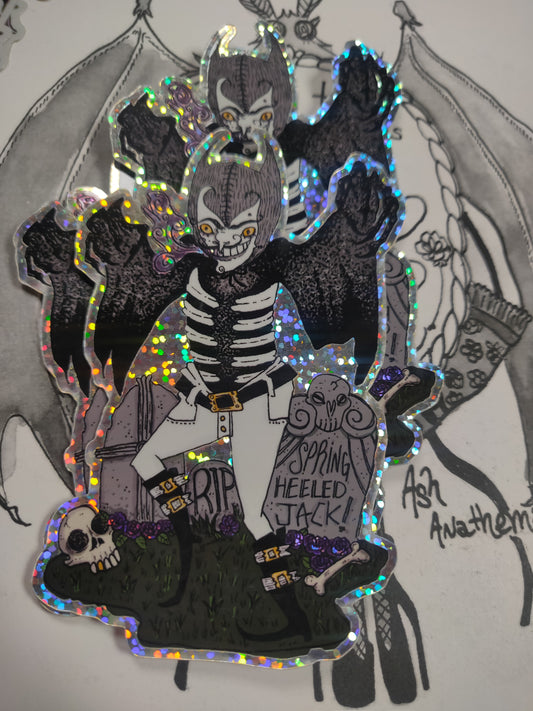 RIP Spring Heeled Jack! STiCKER by Ash Anathema