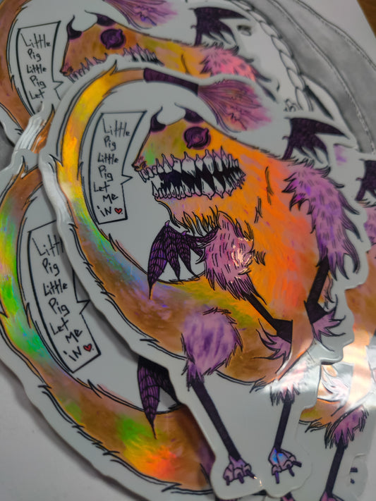 Little Pig Let Me In STiCKER by Ash Anathema