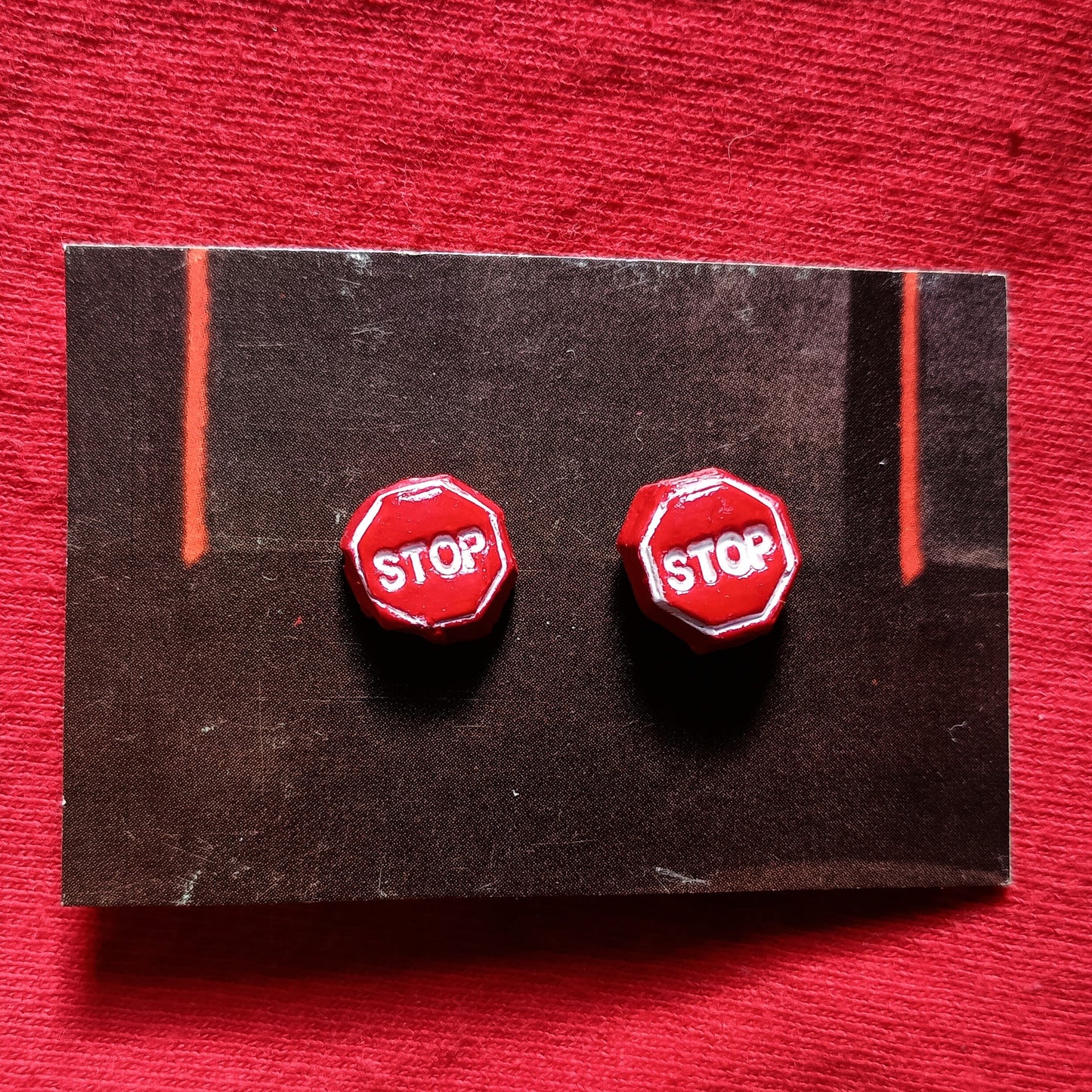 Stop Sign Clay Post EARRINGS