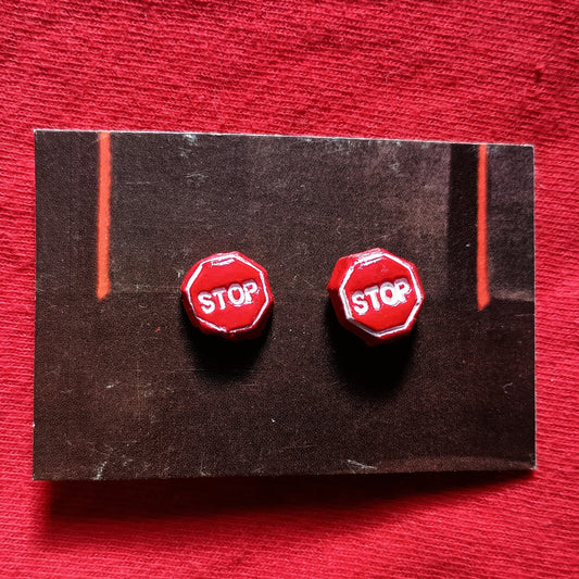 Stop Sign Clay Post EARRINGS