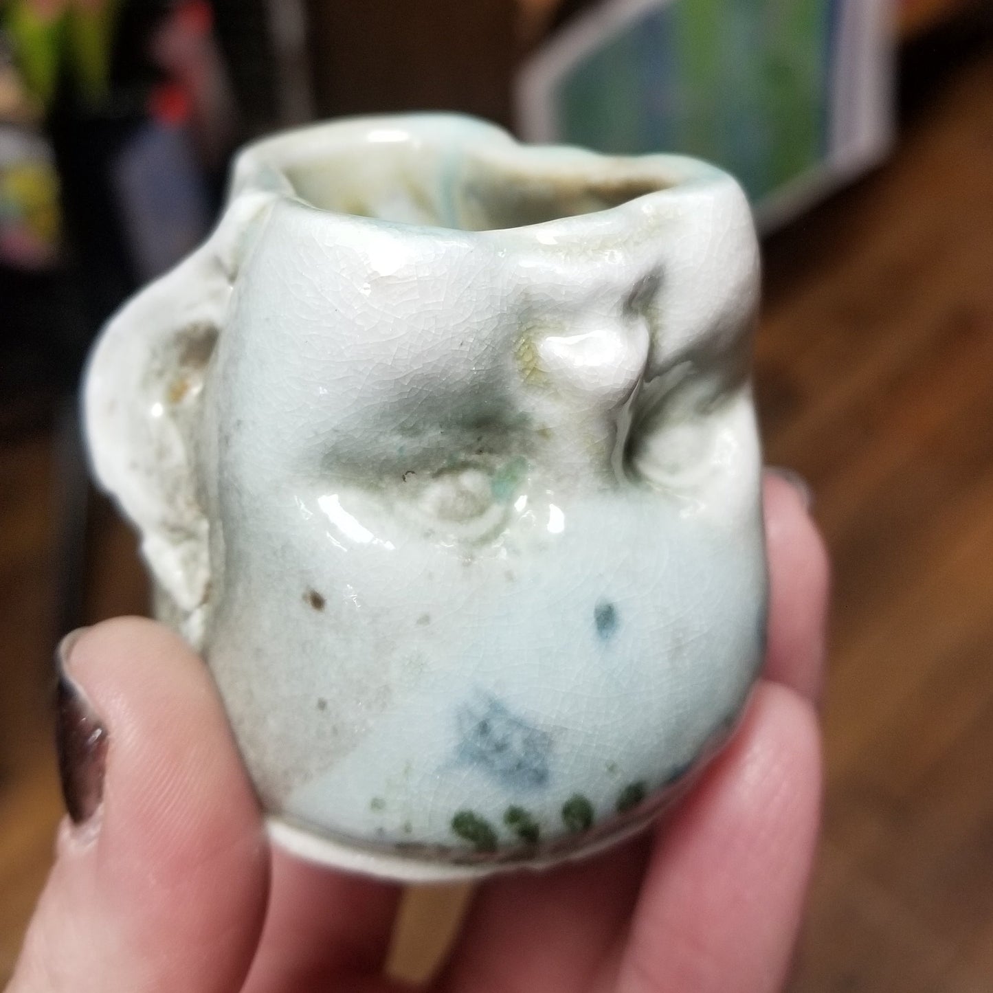 Seafoam Ceramic Beeb Head CUP / Small Vessel