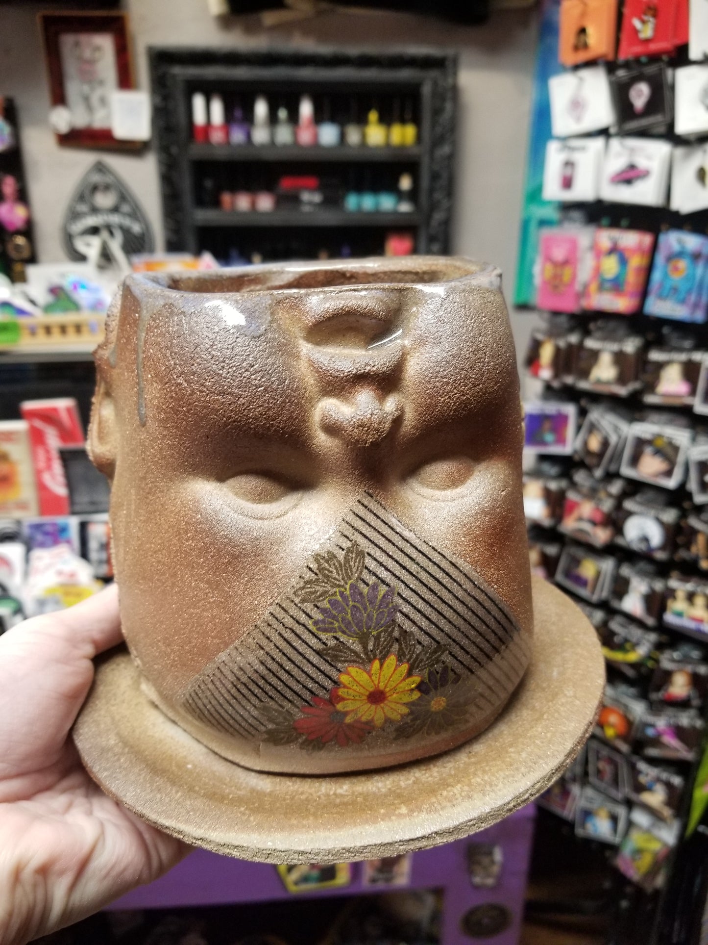 Large 6" Tall Beeb Ceramic PLANTER / FLOWER POT