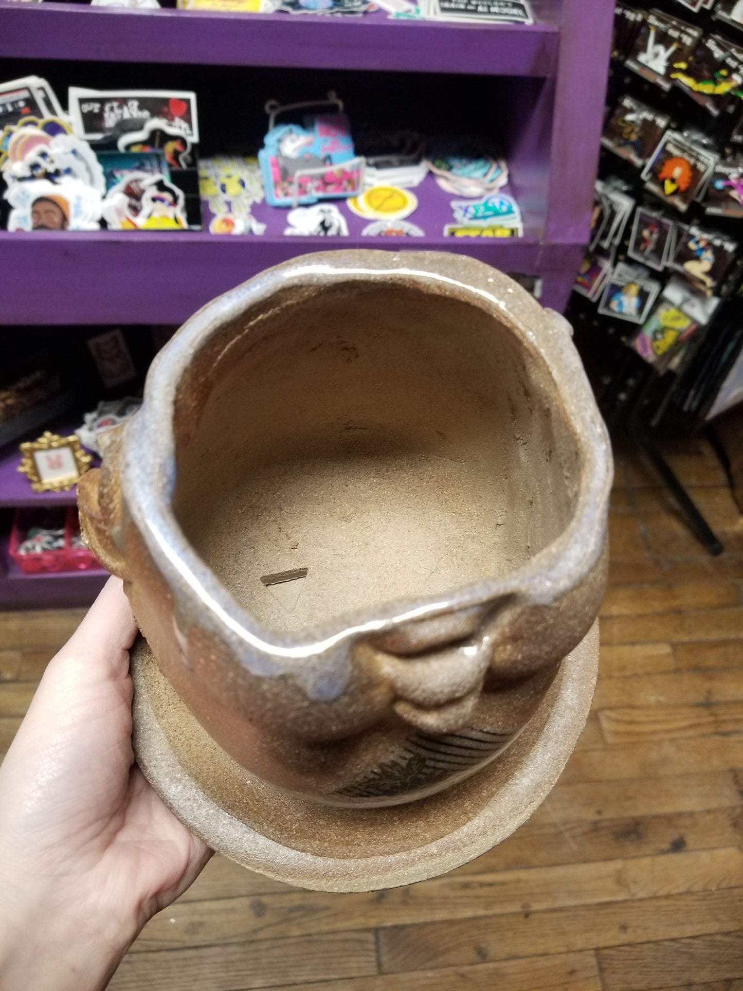 Large 6" Tall Beeb Ceramic PLANTER / FLOWER POT
