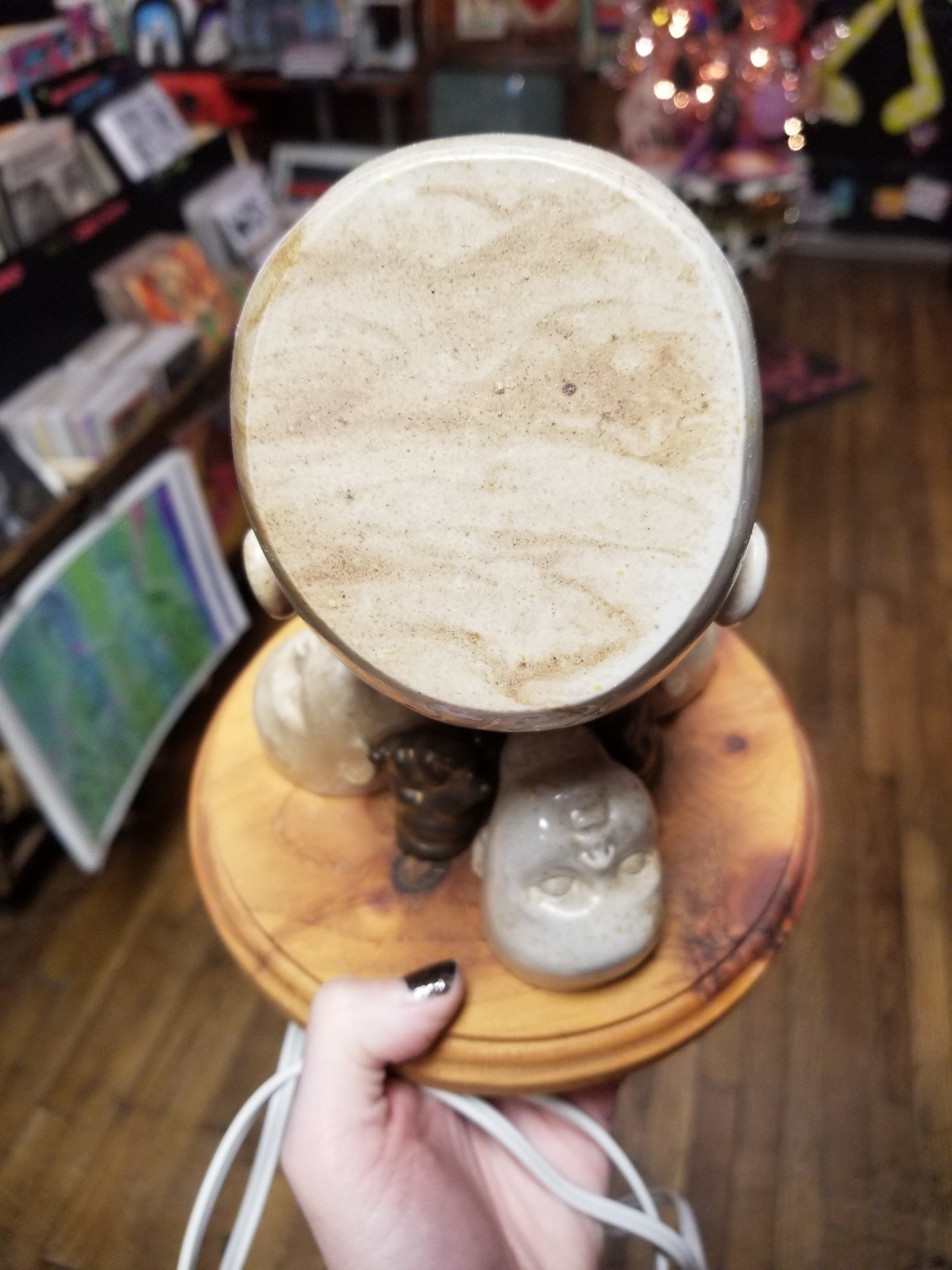 Super Sick Beeb Head Table LAMP / Statue by The Ceramery