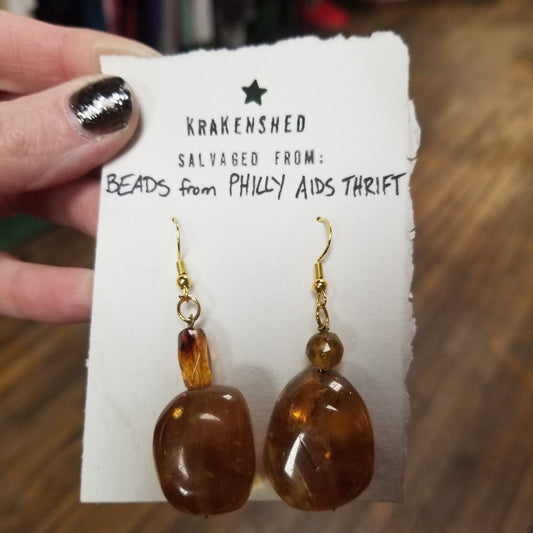 Semi Precious Chonky Rocks EARRINGS
