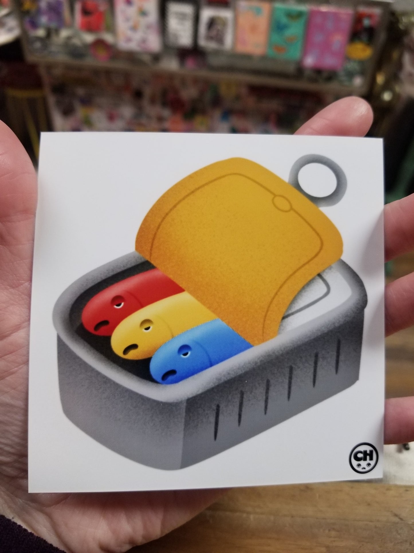 Sardines 4'x4' PRINT by One Dumb Shop