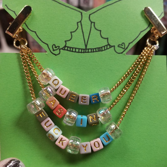 Queer as in fuck you COLLAR CLiP CHAiN