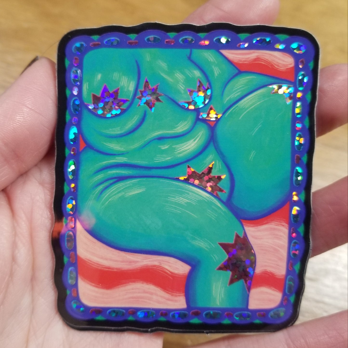 Teal Body STICKER by Obeillustration