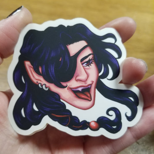 Vampire Eye Patch STICKER by Obeillustration