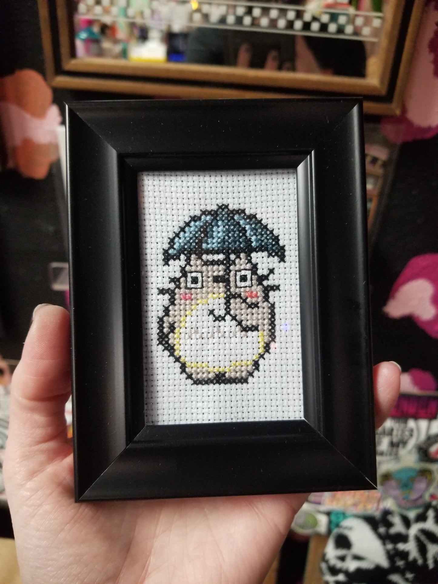 Tot Umbrella Framed Cross-Stitch