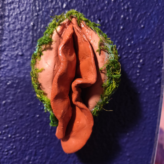 Terracotta Moss One-of-a-kind Vulva WALL ART by VULVAR Productions