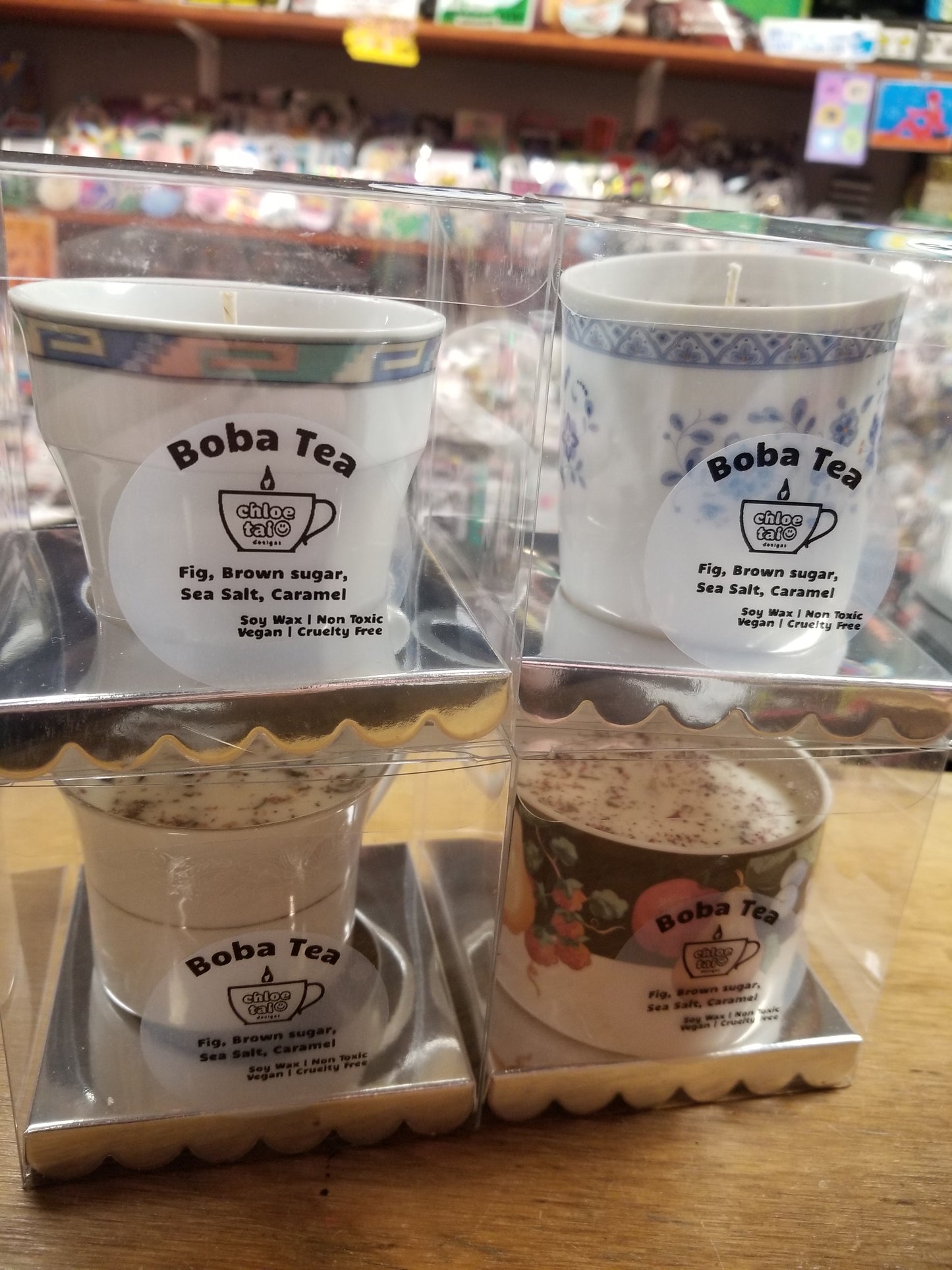 Boba Tea Scented CANDLE in Upcycled Mug