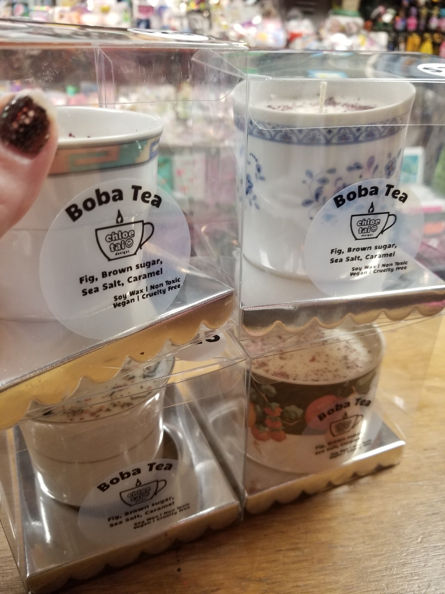 Boba Tea Scented CANDLE in Upcycled Mug