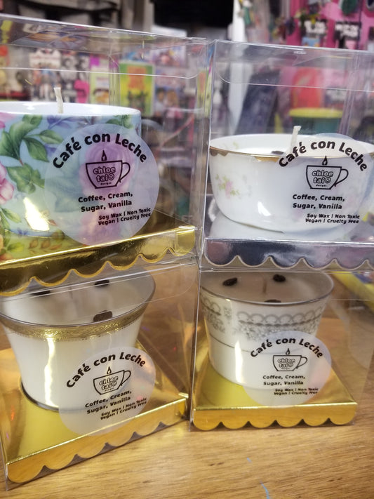 Cafe Con Leche Scented CANDLE in Upcycled Mug