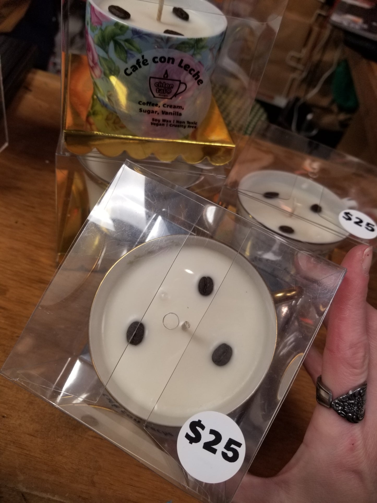 Cafe Con Leche Scented CANDLE in Upcycled Mug