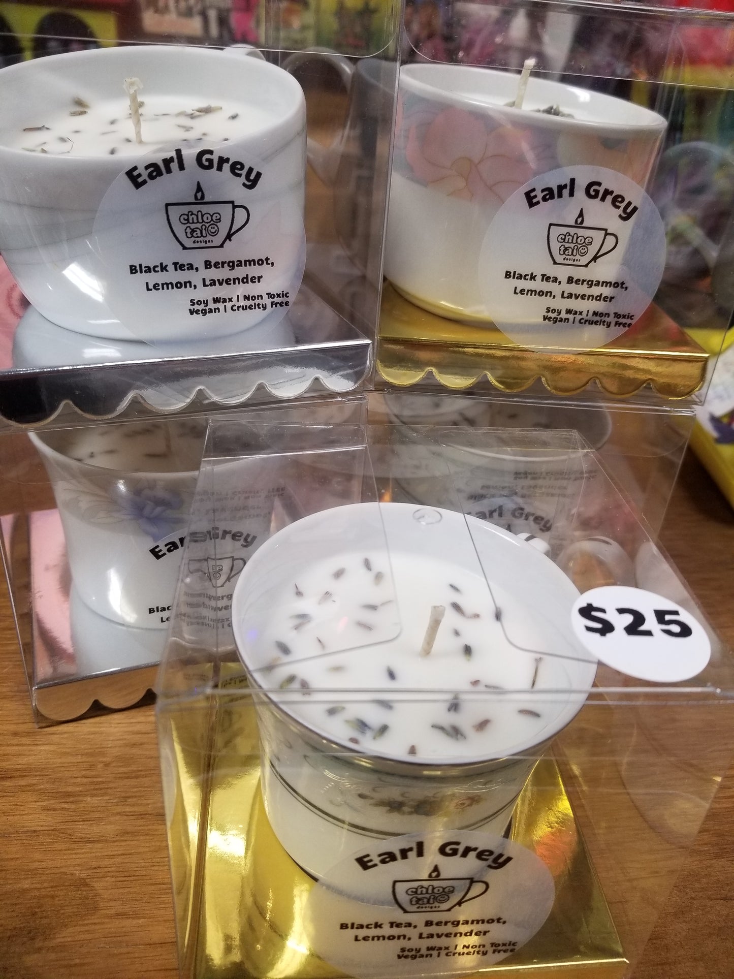 Earl Grey Scented CANDLE in Upcycled Mug