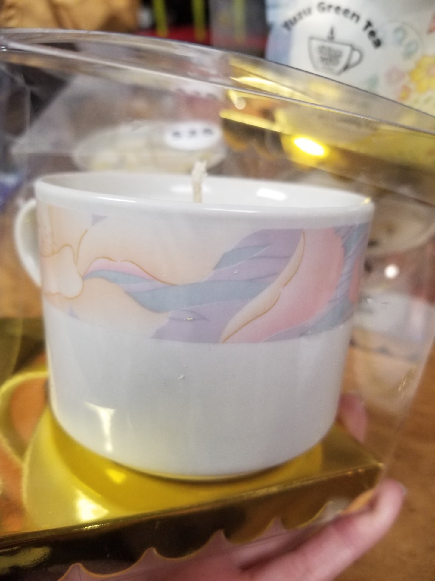 Yuzu Green Tea Scented CANDLE in Upcycled Mug