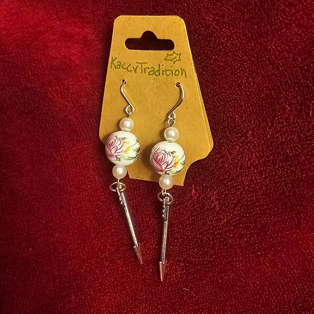 Floral Beads with Arrows Beaded EARRINGS