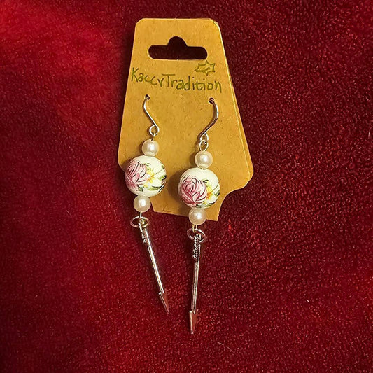 Floral Beads with Arrows Beaded EARRINGS