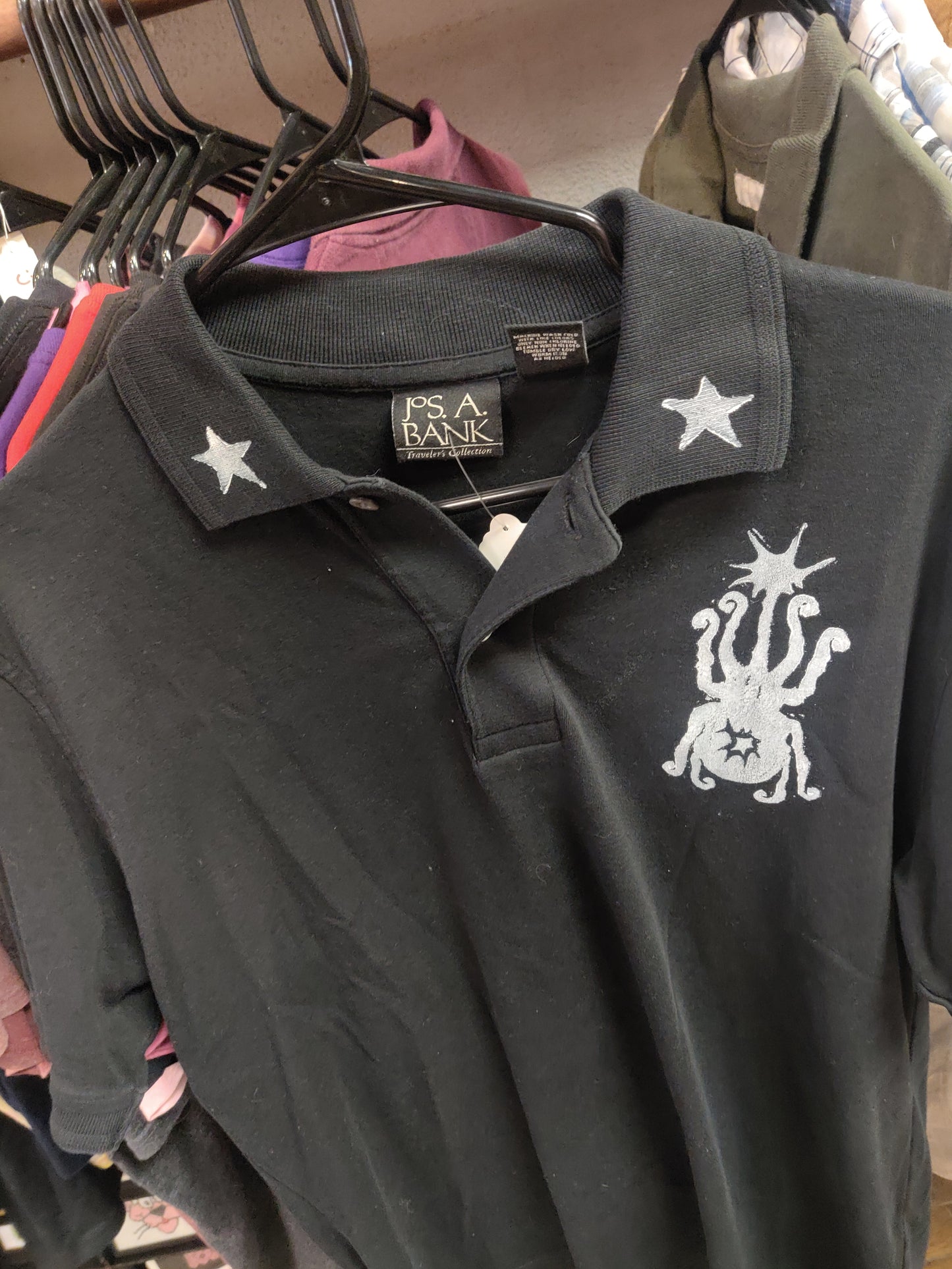 Black Beetle Upcycled POLO SHiRT by Start Over Studio