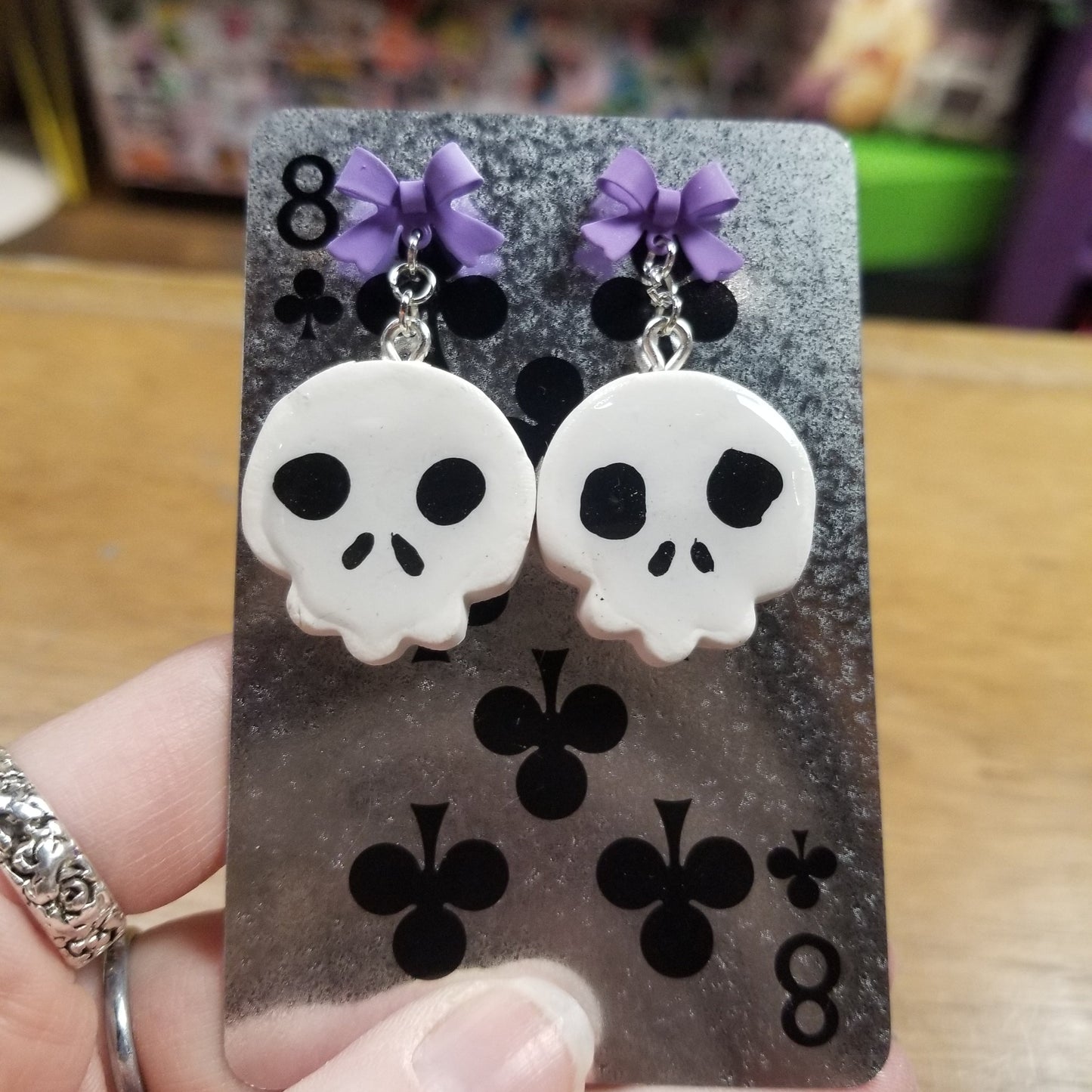 Skulls and Bows EARRINGS by Skullduggery Studio