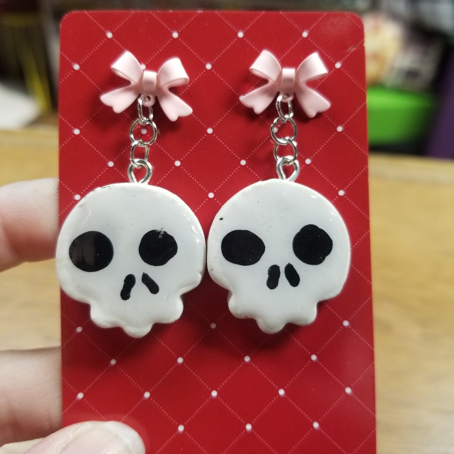 Skulls and Bows EARRINGS by Skullduggery Studio