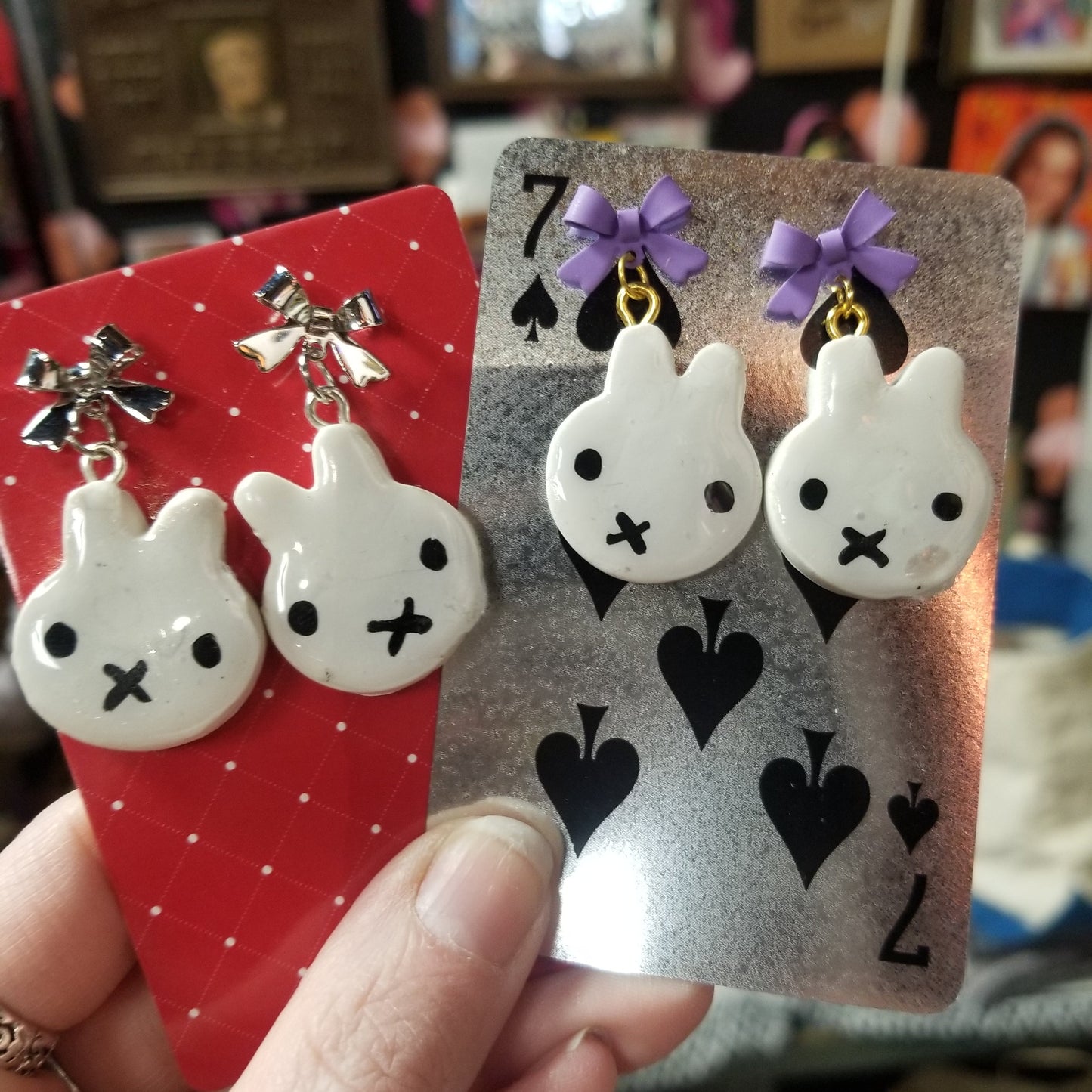 Bunnies & Bows EARRINGS by Skullduggery Studio