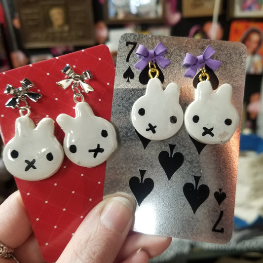 Bunnies & Bows EARRINGS by Skullduggery Studio