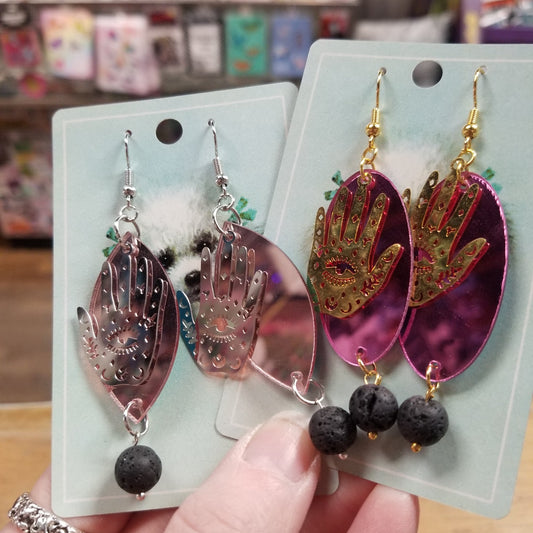 All Seeing Hands & Beads EARRINGS by Skullduggery Studio