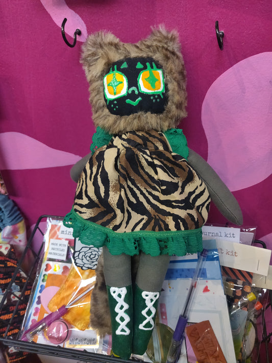 Little Darlings Handmade DOLL with Furry Hat and Tail