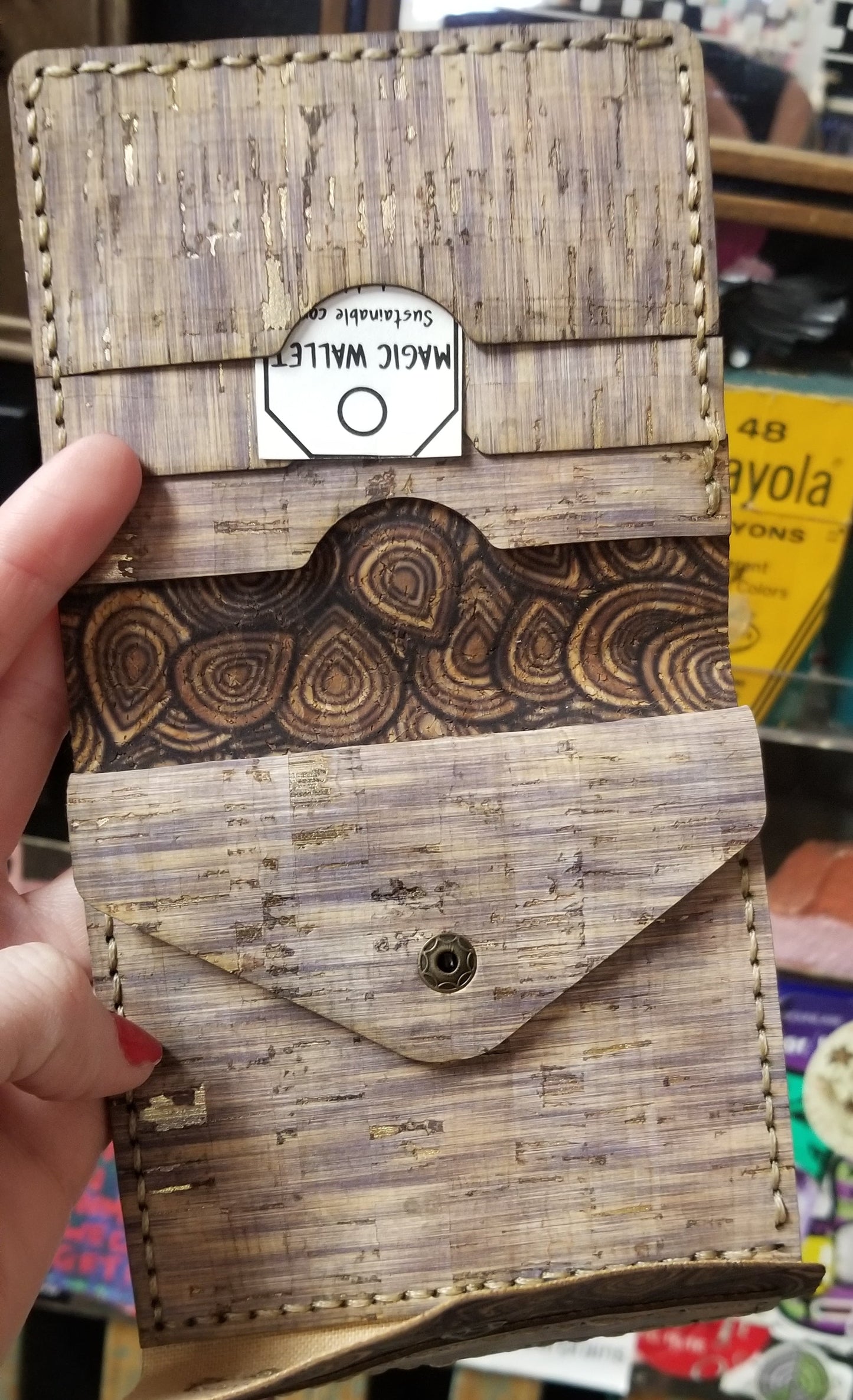 Oval Wood Grain Purse First Magic WALLET