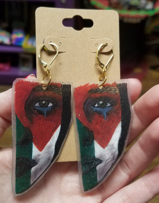 100% DONATION From the River To The Sea Face EARRINGS by ThEm's
