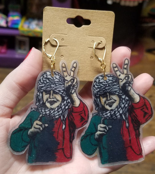 100% DONATION From the River To The Sea Peace Sign EARRINGS by ThEm's