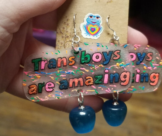 Trans Boys Are Amazing EARRINGS by ThEm's