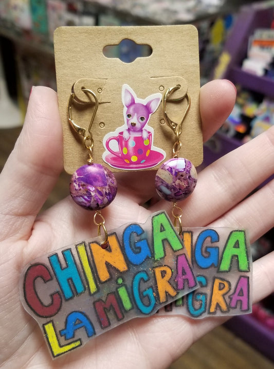 Chinga La Migra EARRINGS by ThEm's