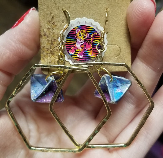 Geometric Origami and Gold EARRINGS by ThEm's
