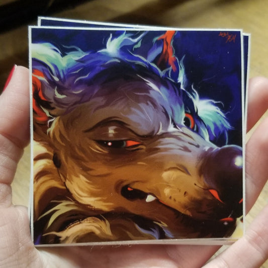 Smirking Wolf STICKER