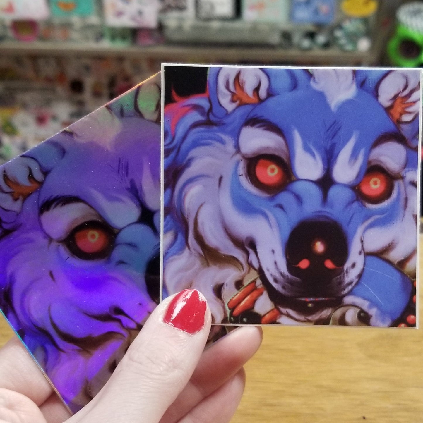 Red Eyed Wolf STICKER