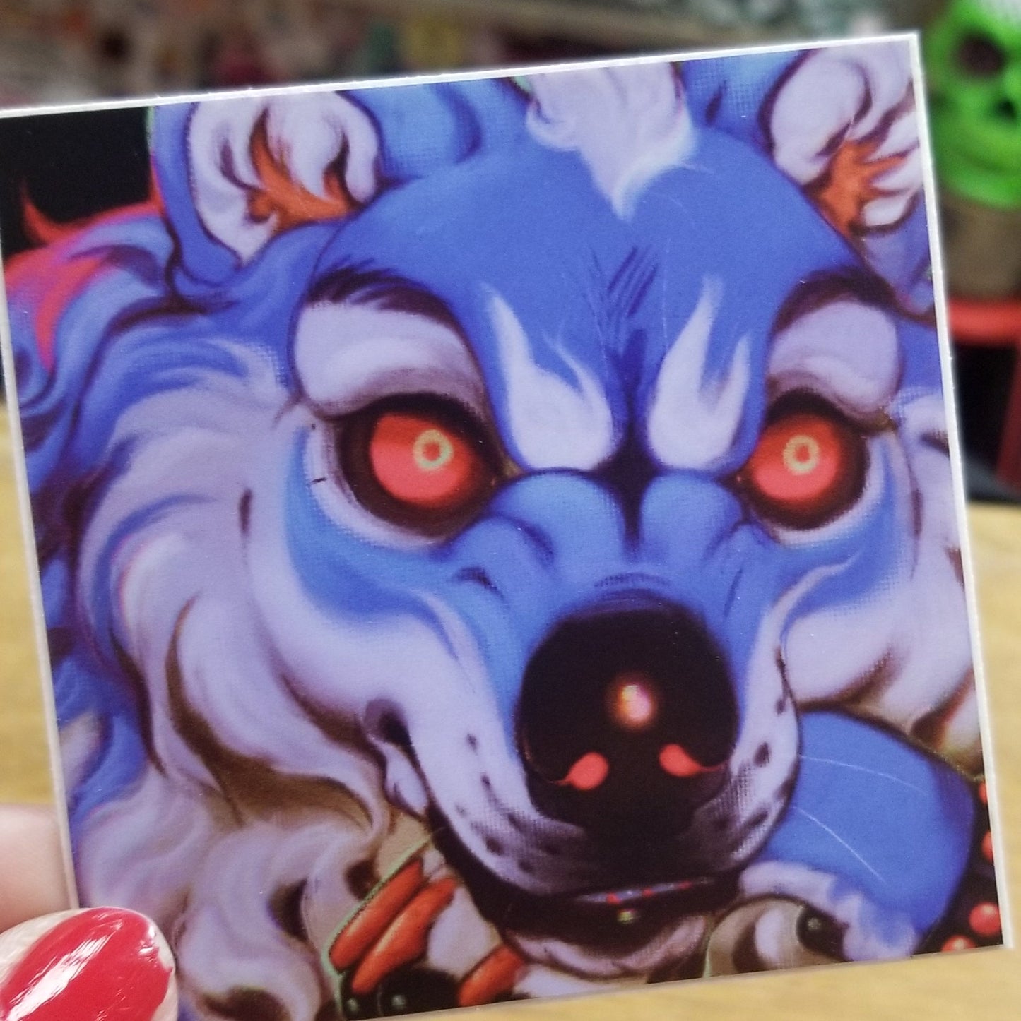 Red Eyed Wolf STICKER