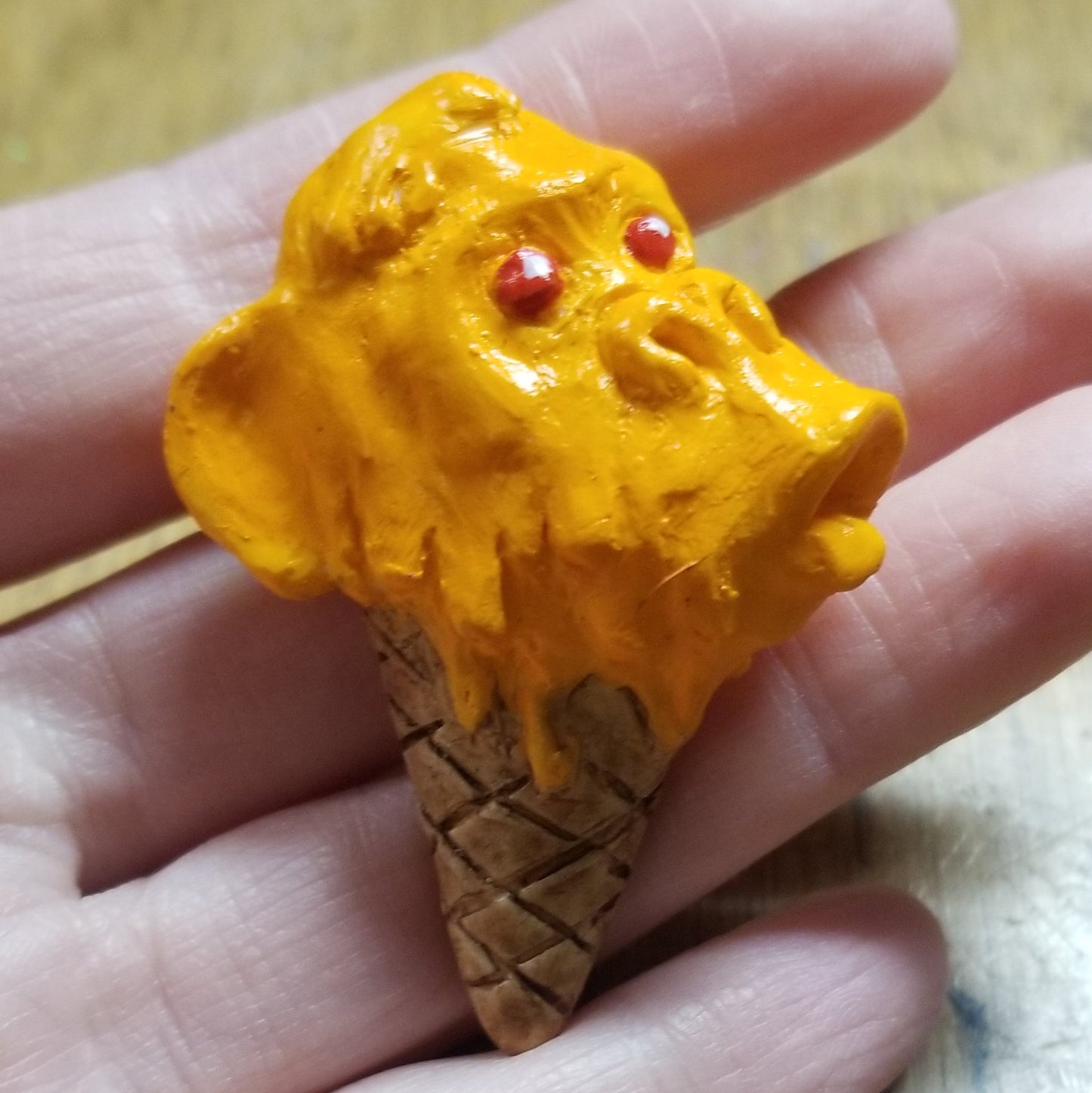 Monkey Ice Cream Cone Hand-sculpted PINS