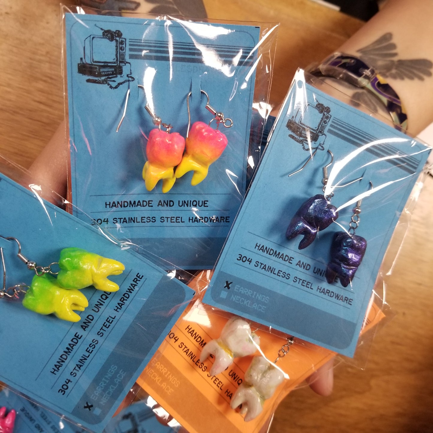 Tooth EARRINGS by Giles Crawford