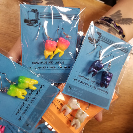 Tooth EARRINGS by Giles Crawford