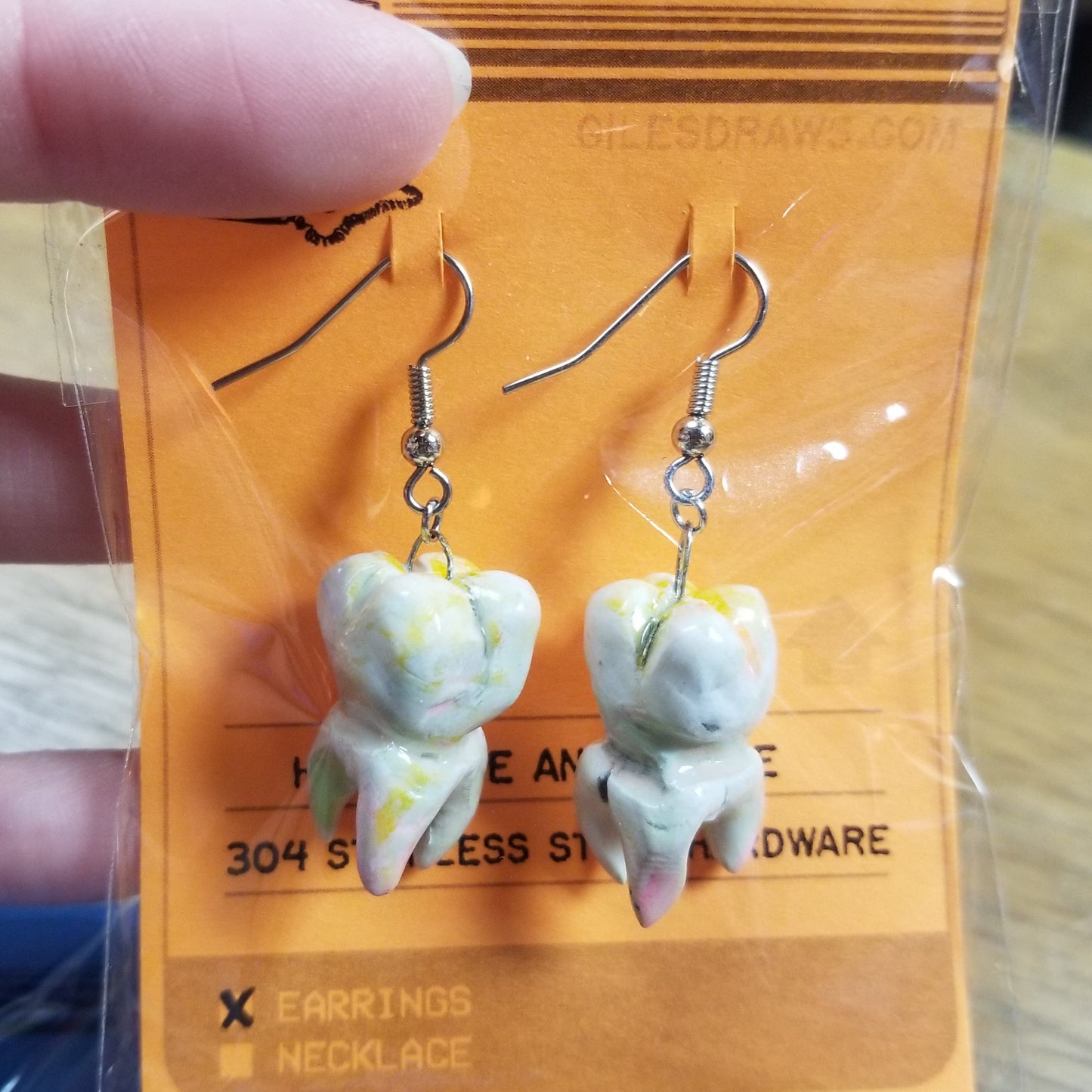 Tooth EARRINGS by Giles Crawford
