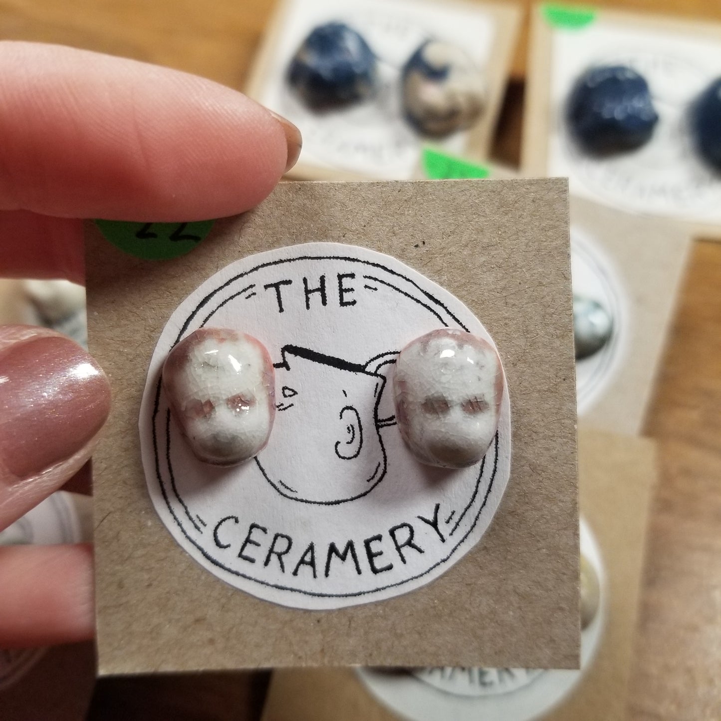 Ceramic Beeb Head EARRiNGS by The Ceramery