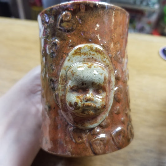 Brown with Hearts Ceramic Beeb Head MUG