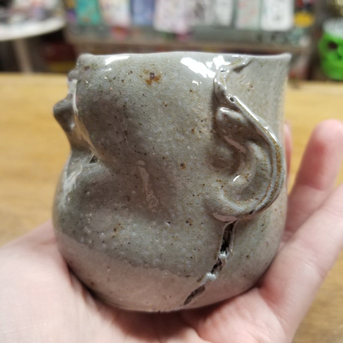 Glass Doll Eyes Beeb Head Ceramic VOTIVE HOLDER