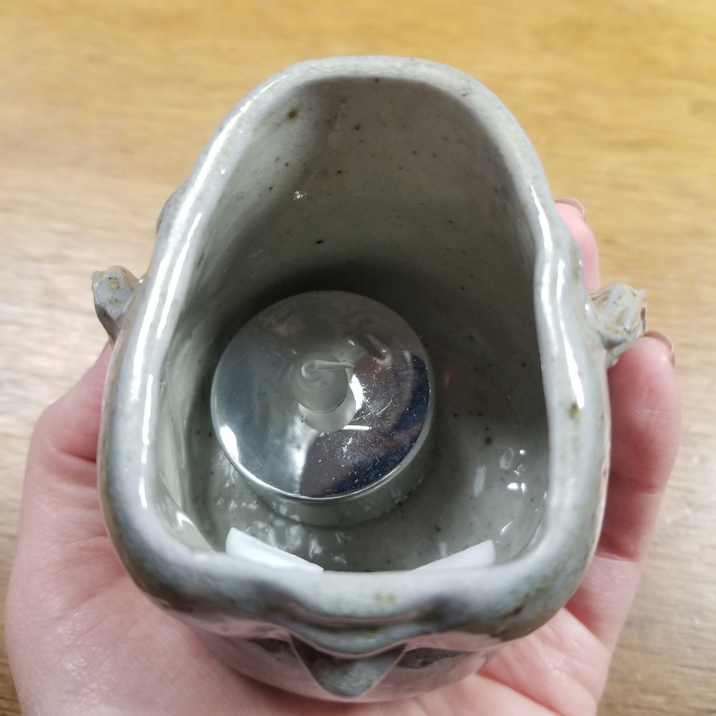 Glass Doll Eyes Beeb Head Ceramic VOTIVE HOLDER