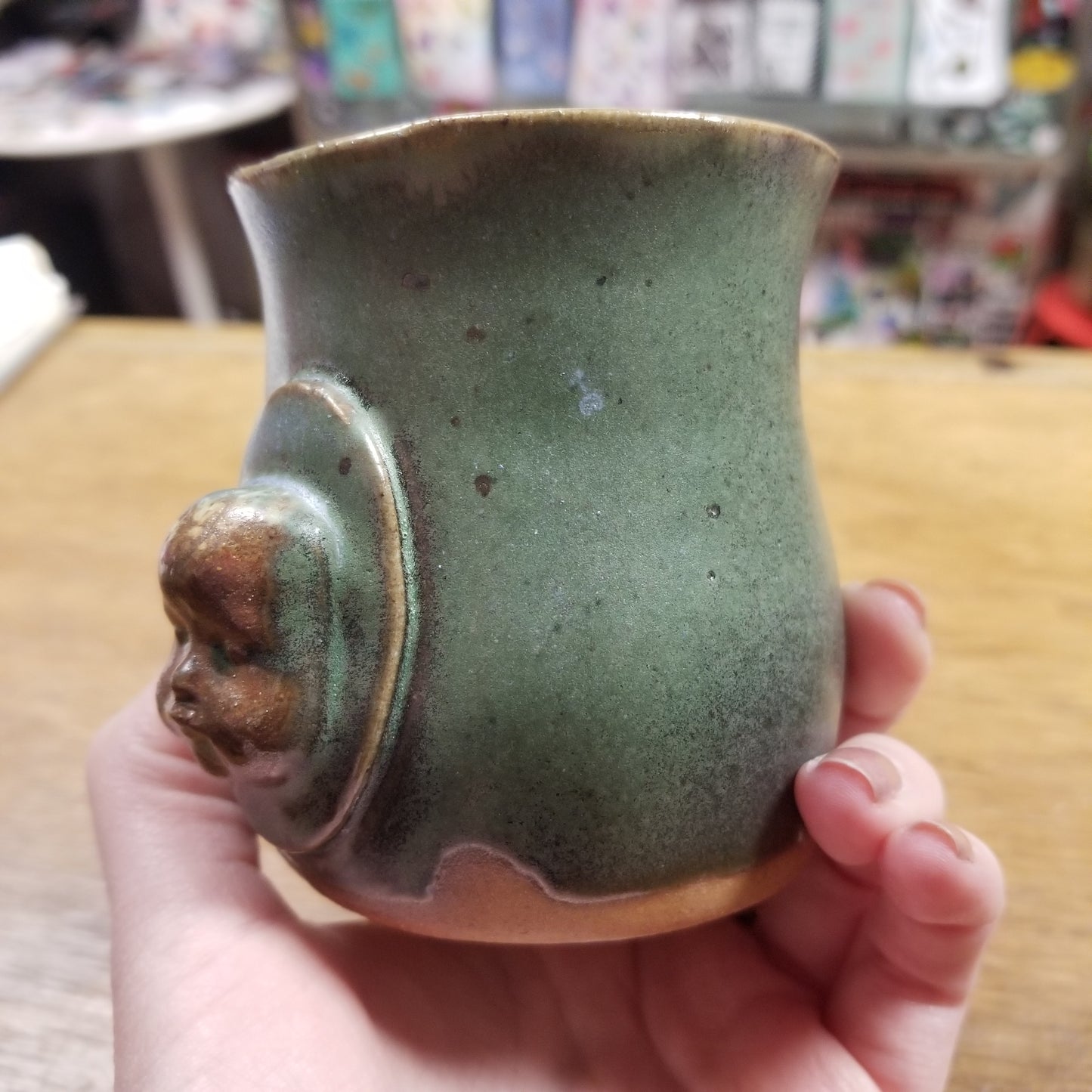 Bluish Green Beeb CUP/VASE